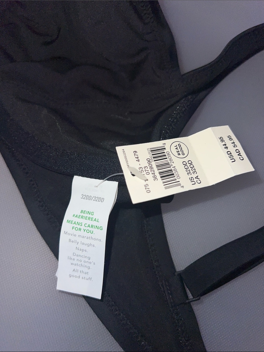 Aerie Black Underwire Swim Top 32DD Nwt - Picture 5 of 5